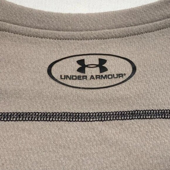 Under Armour Long Sleeve Thermal Men's Large Green Outdoors Moose Logo Knit Tee - Picture 3 of 8